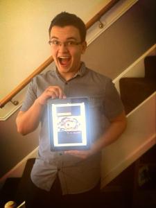 Me with my book on Kindle