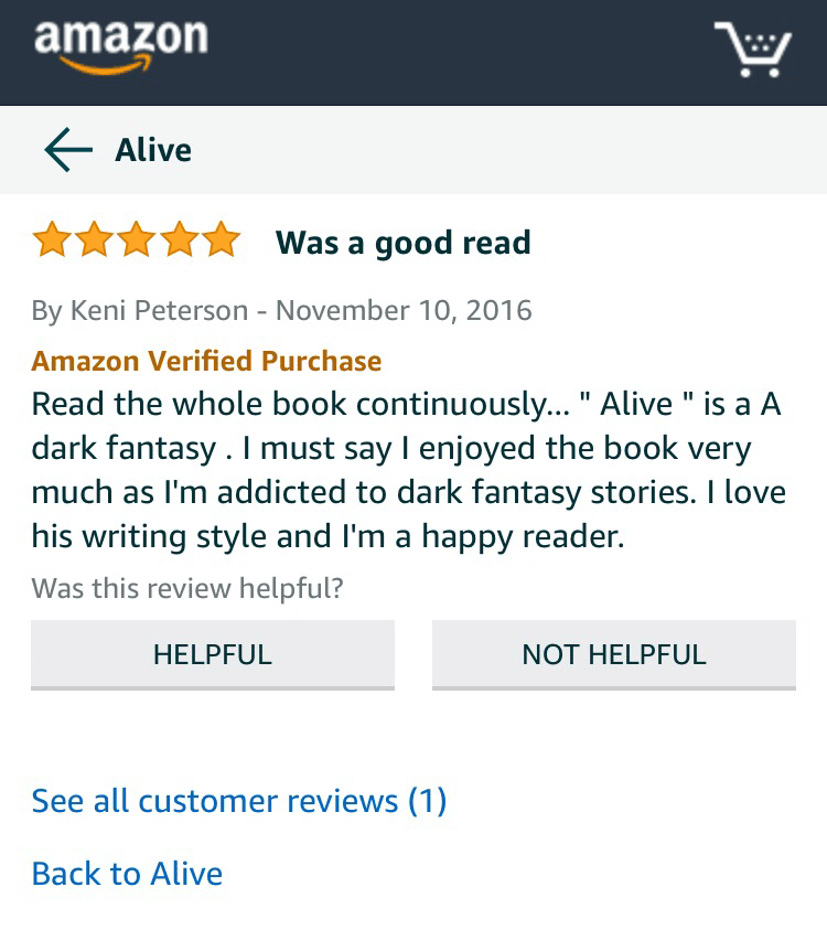 5 star book review Alive T. J. Blake