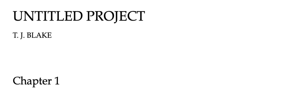 Untitled Project - from T. J. Blake 2026. Coming soon! 